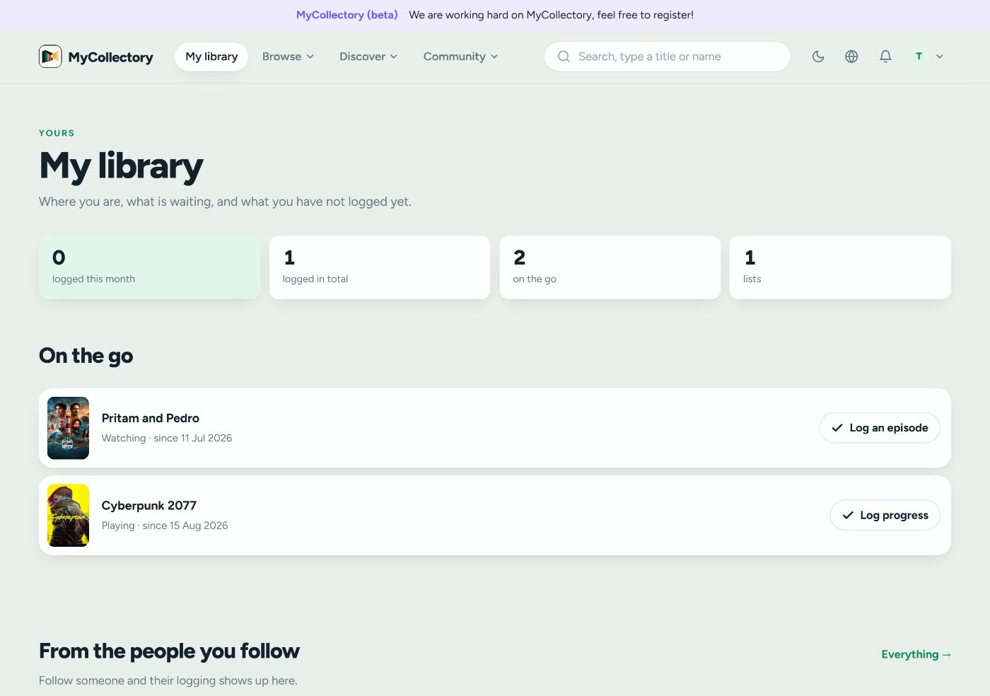 Your library now carries the timeline, so you see where you left off and what the people you follow have been watching.